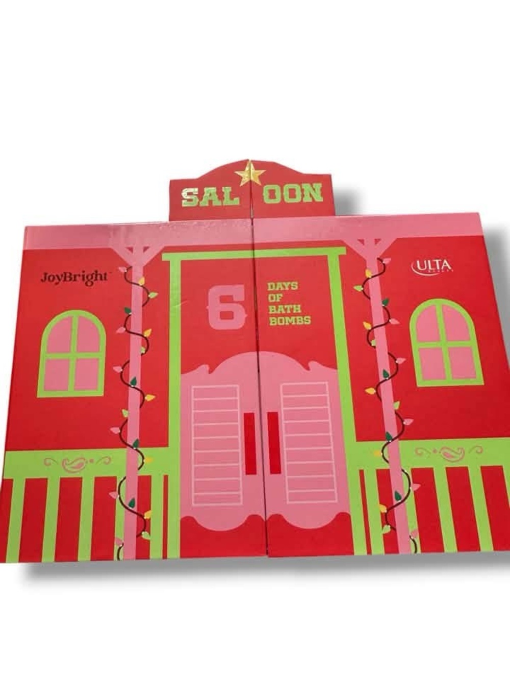 Ulta x JoyBright 'Saloon' 6 Days of Bath Bombs Advent Box - Red & Green NEW SEAL